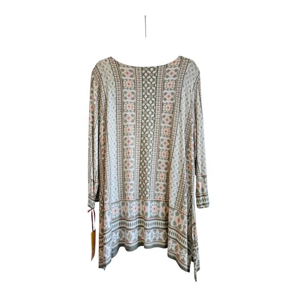 NWT Ruby Rd. Womens 2X Top Asymmetrical 3/4 Sleeves Stretch Keyhole Neck READ - Picture 2 of 13